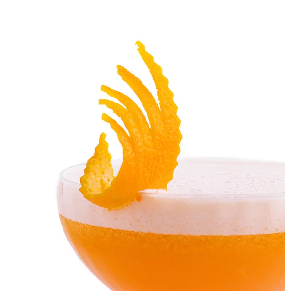 Glas Robijn Cocktail Versierd Met Sinaasappelschil — Stockfoto