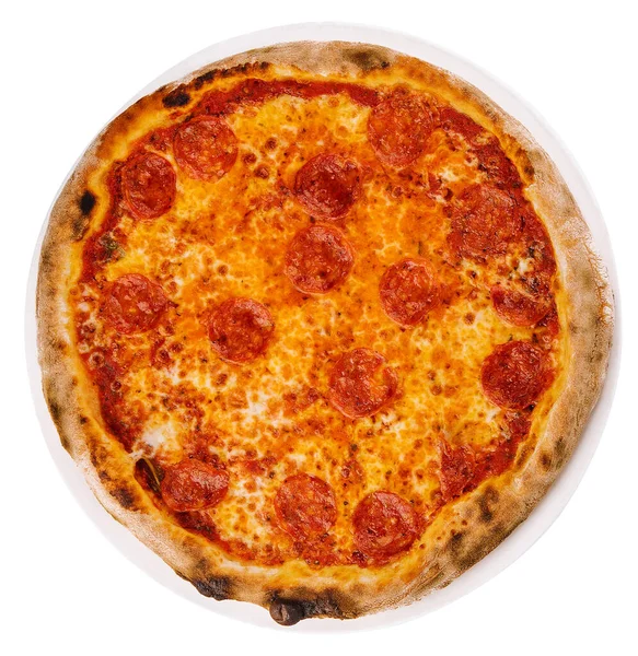 Πάνω Άποψη Του Ζεστό Πίτσα Πεπερόνι — Φωτογραφία Αρχείου