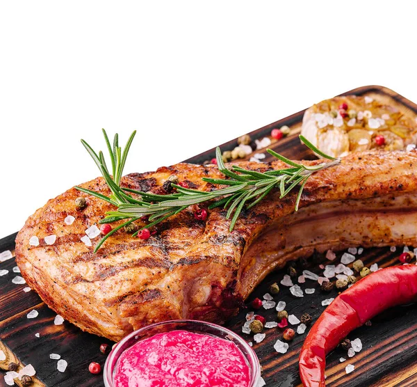 Tomahawk Steak Auf Schneidebrett Grillen — Stockfoto