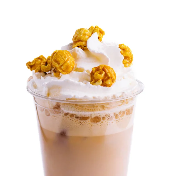 Popcorn Milkshake Isolated White Background — Stockfoto