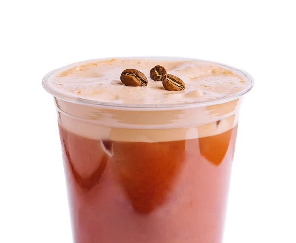 Dalgona Coffee Cream Milk Cup Coffee Beans — Stockfoto