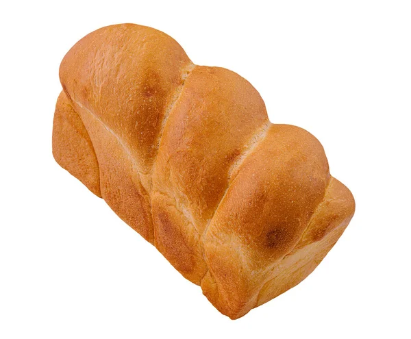 Baked Block Bread Isolated White Background — Stock Photo, Image