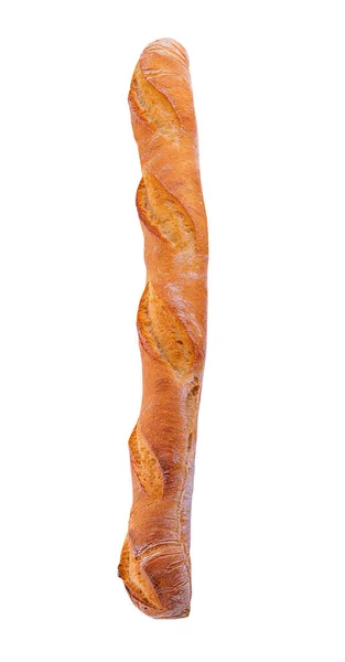孤立在白色背景上的白色法式长棍面包面包 — 图库照片