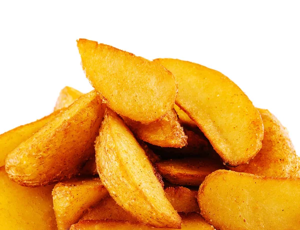 Baked Potato Wedges Close White Background — Stock Photo, Image
