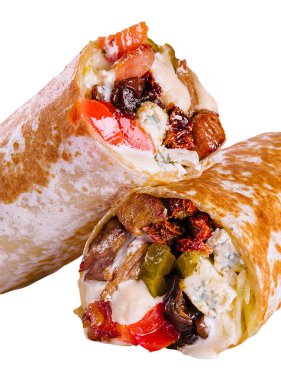 Bir rulo taze lavaş ya da ızgara etle doldurulmuş pita ekmeği.