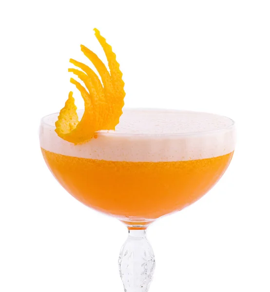 Bicchiere Rubino Cocktail Guarnito Con Scorza Arancia — Foto Stock