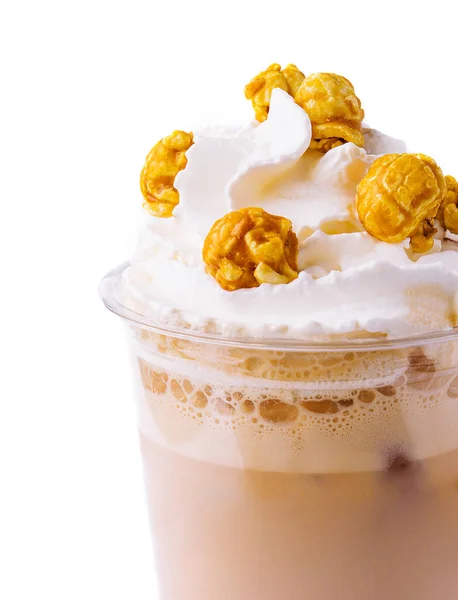Popcorn Milkshake Isolated White Background — Fotografia de Stock
