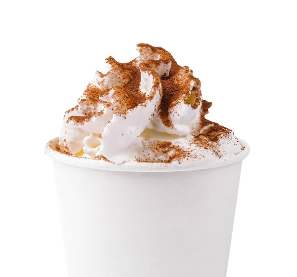 ホイップクリームが入ったラテコーヒー — ストック写真