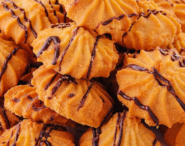 Домашнє Хрустке Печиво Шоколадним Кремом — стокове фото