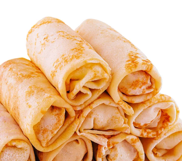 Stack Crepes Rolls Twisted Meat —  Fotos de Stock