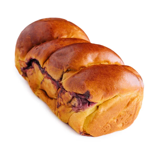 Roti Dengan Selai Berry Pada Latar Belakang Putih — Stok Foto