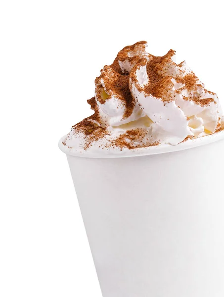 ホイップクリームが分離されたラテコーヒー — ストック写真
