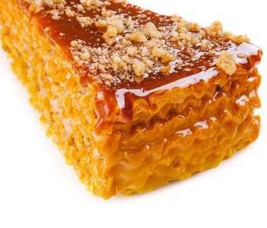 vanilya ve kremalı pasta. tatlı kek.