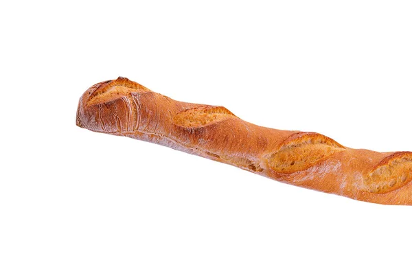 白い背景で隔離白いフランスのバゲットのパン — ストック写真