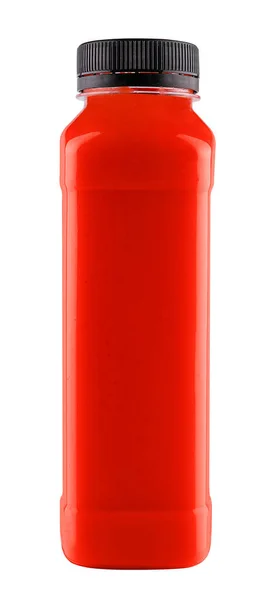 Batido Rojo Desintoxicación Botella Sobre Blanco — Foto de Stock