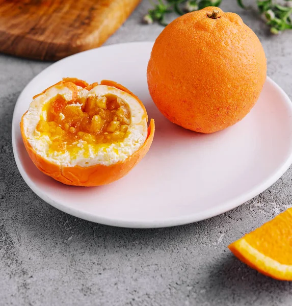 Mousse Cake Shape Citrus Mandarin — Stockfoto
