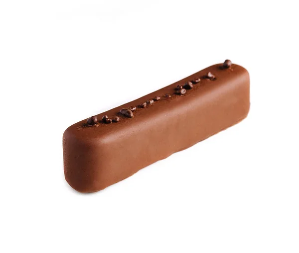Bolo Chocolate Doce Saboroso Isolado Branco — Fotografia de Stock