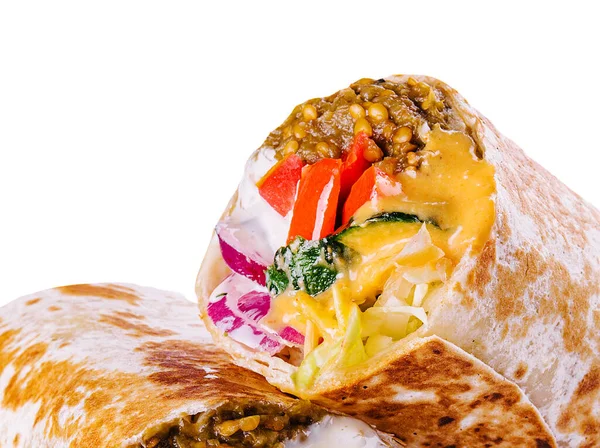 Вегетарианские Половинки Бутерброда Шаурмой — стоковое фото