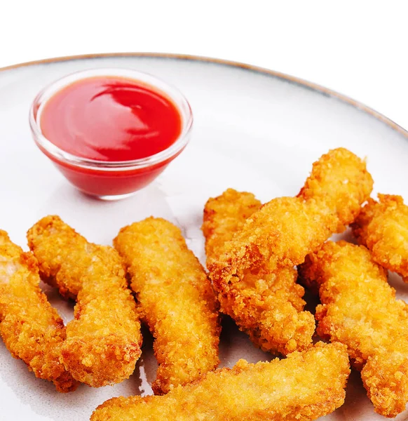 Chicken Nuggets Sauce Plate — Stock Photo, Image