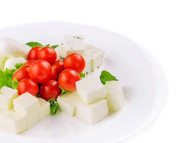 Mozzarella Cheese Cherry Tomatoes Goat Cheese — Stockfoto