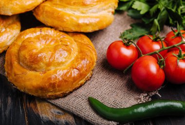 Delicious homemade cornish pasties with beef and potato