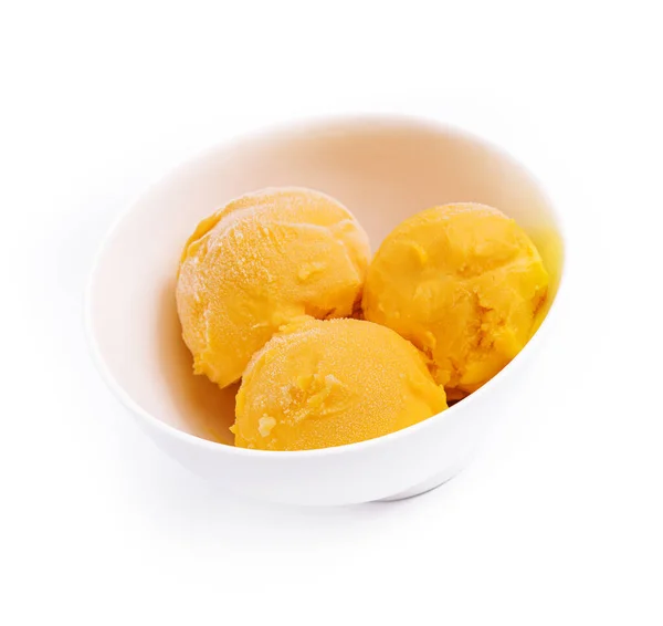 Lody Mango Sorbet Talerzu — Zdjęcie stockowe