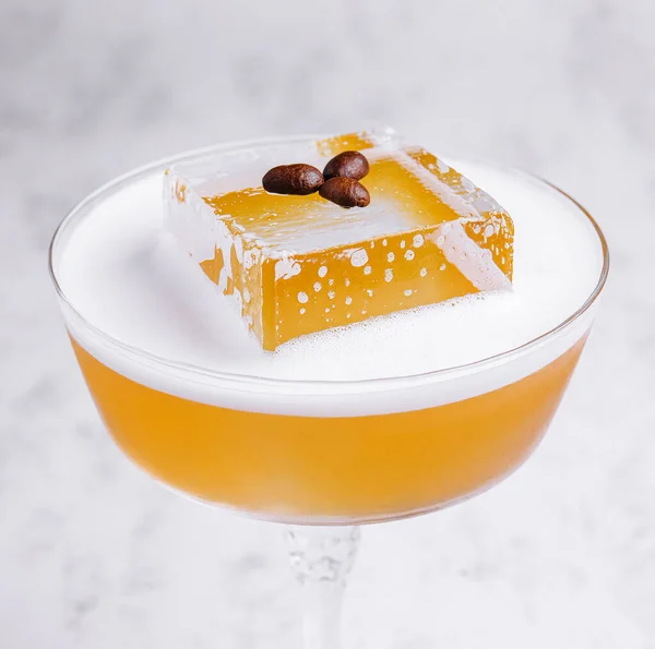 Orange Coffee Cocktail Elegant Glass — Stock Photo, Image