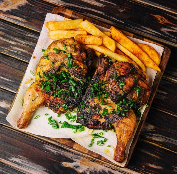 roasted chicken Piri Piri with french fries
