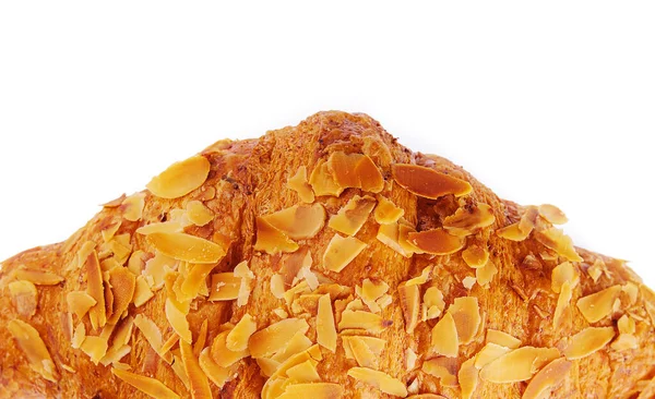 法国新鲜羊角面包和杏仁刨花 — 图库照片