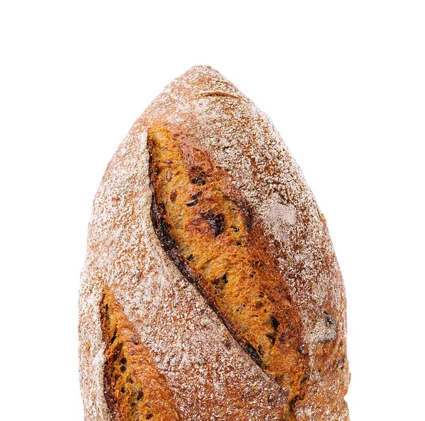 Černý Chléb Izolovaných Bílém Pozadí — Stock fotografie