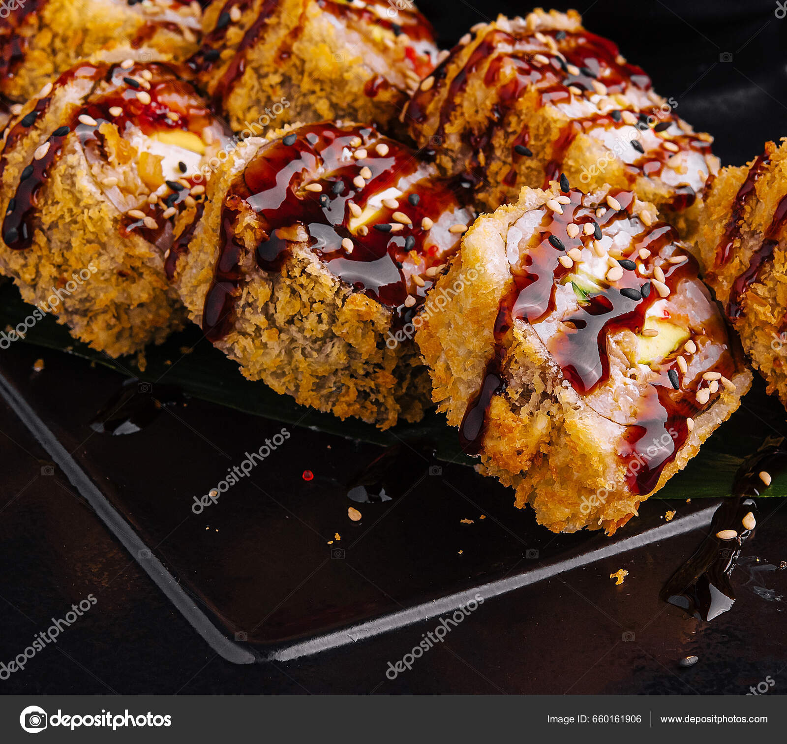 Deep Fried Roll Salmon Mayonnaise Panko Bread Crumbs — Stock Photo