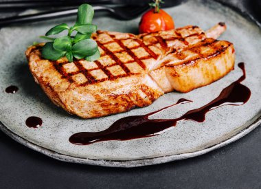 Grilled fillet steak on an plate on plate