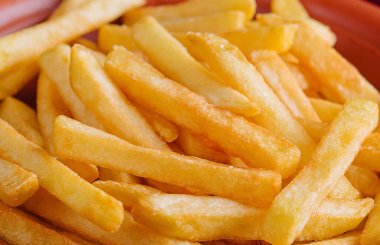 Taze patates kızartması. Yakın çekim.
