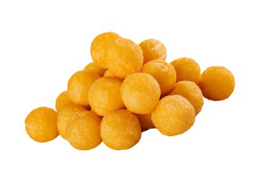 cheese balls with garlic isolated on white