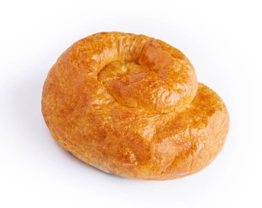 Fresh twisted bun isolated on white