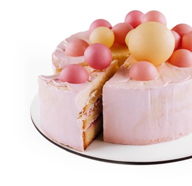 Close up shot of pink cake