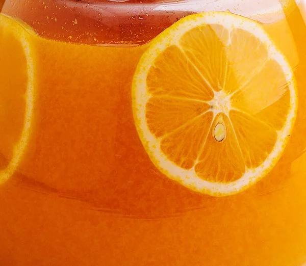 Orange Tea Jug Orange Pieces — Foto de Stock