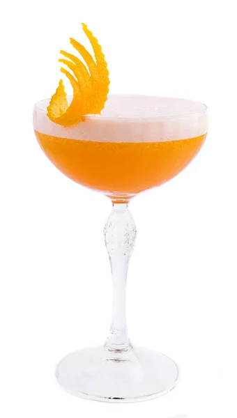 Glas Ruby Cocktail Utsmyckad Med Apelsinskal — Stockfoto