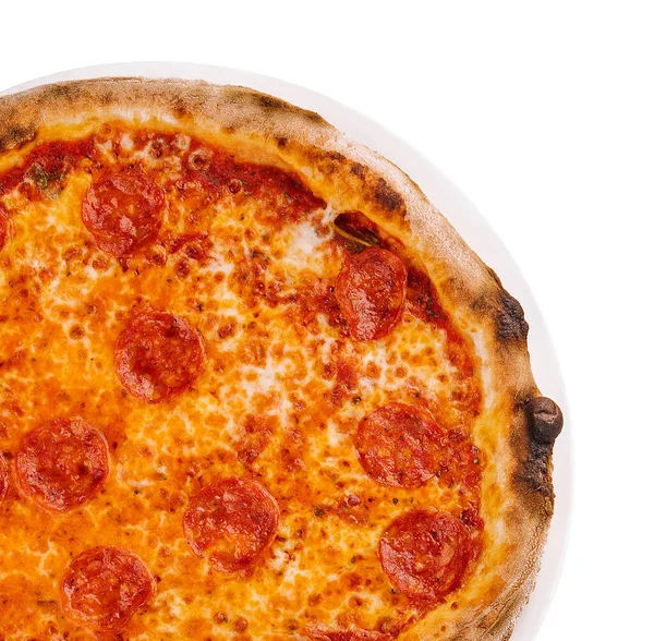Vista Superior Pizza Pepperoni Quente — Fotografia de Stock
