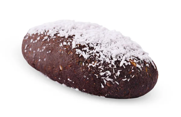 นฝร งเค อคโกแลตแยกก นบนพ นหล ขาว — ภาพถ่ายสต็อก