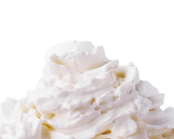 Milchshake Schlagsahne Hautnah Auf Weiß — Stockfoto