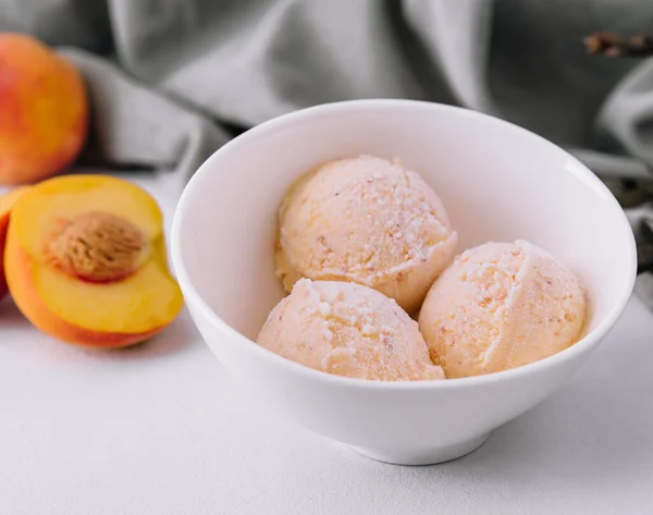 Homemade Sweet Apricot Ice Cream Close — Stock Fotó