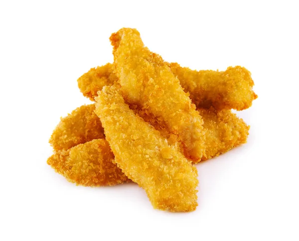 Fried Chicken Nuggets White Background — Stock Photo, Image