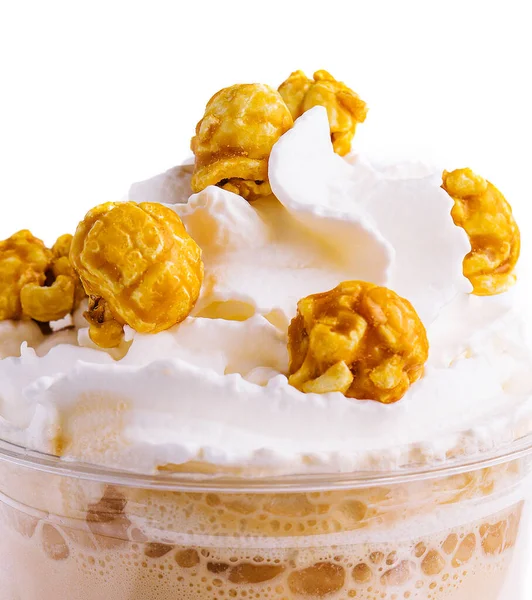 Popcorn Milkshake Isolated White Background — Stock fotografie