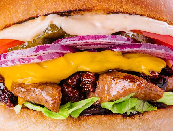 Pulled Pork Burger Coleslaw Salad Bbq Sauce — Stock fotografie