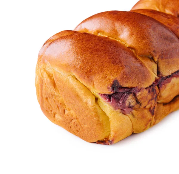 Roti Dengan Selai Berry Pada Latar Belakang Putih — Stok Foto