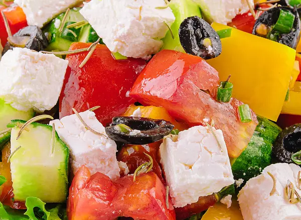 Greek Salad Feta Tomatoes Olives — Stockfoto