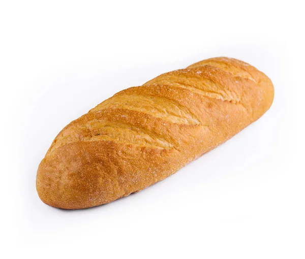 Bílý Chléb Izolovaných Bílém Pozadí — Stock fotografie