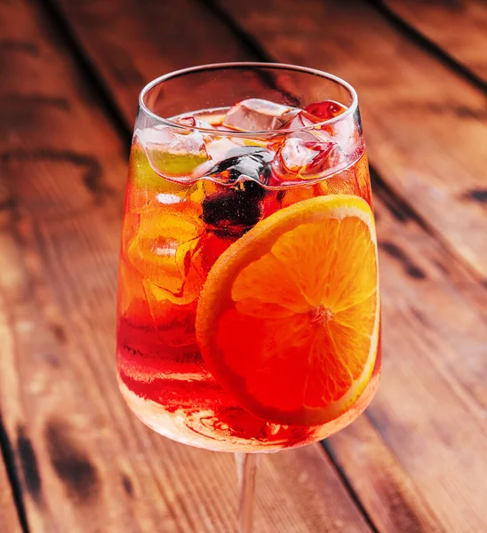 Delicious Sangria Cocktail Wooden Table — Stock Photo, Image