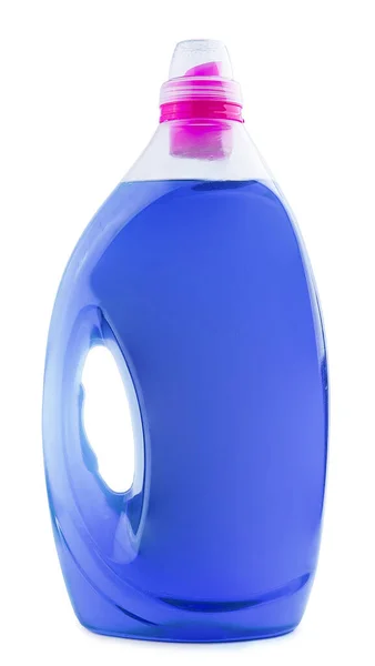 Frasco Plástico Azul Detergente Amaciador Tecido — Fotografia de Stock